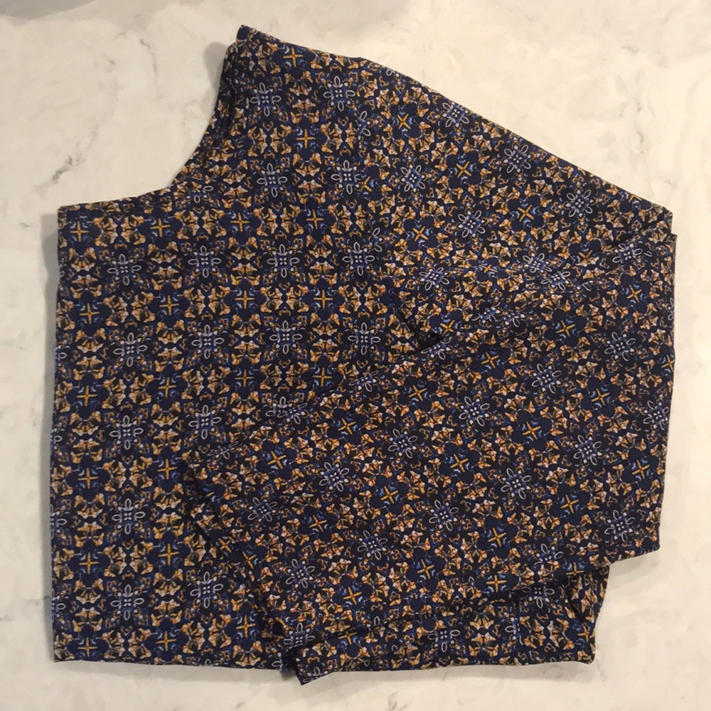 Long Sleeved Navy/Gold Blouse